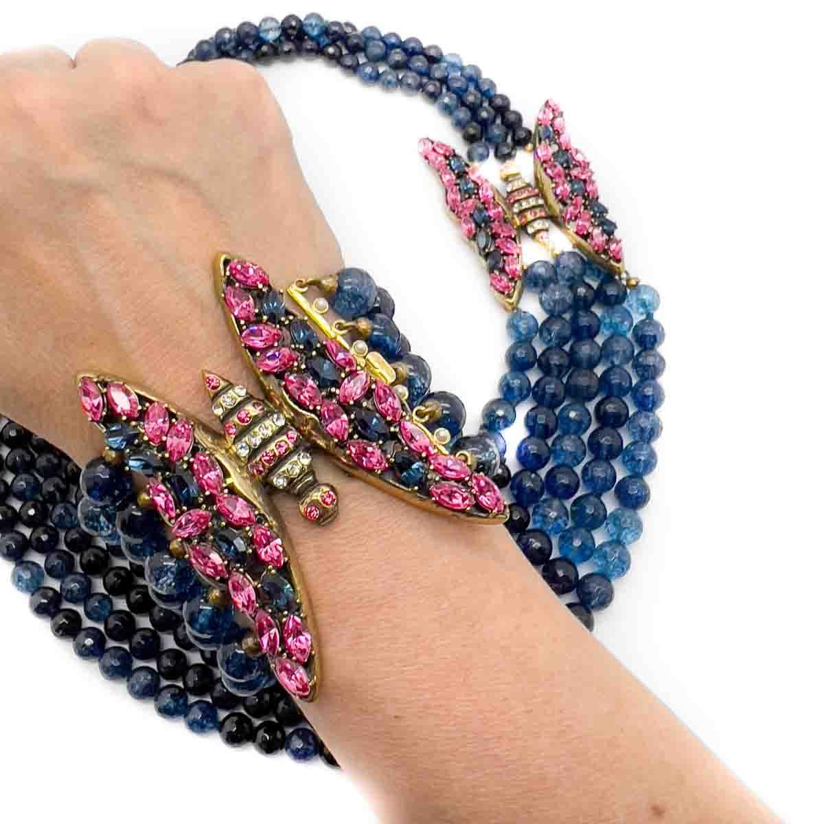 Vintage 'Italian Vintage' Grande Collar y puño de mariposa Demi-parure Años 90 en venta 1