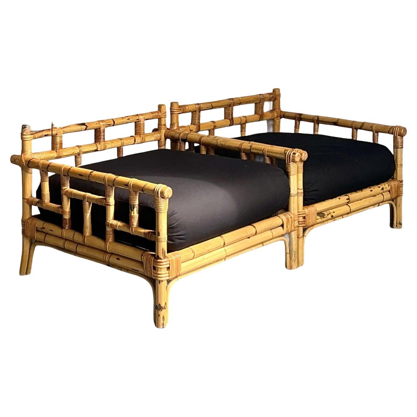 Sedie da salotto in rattan vintage Vivai del Sud - Una coppia