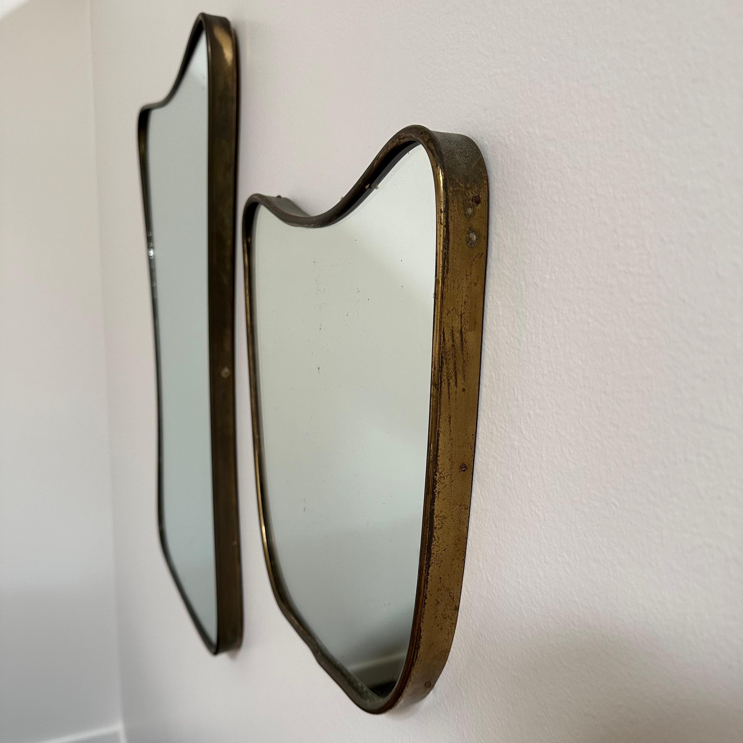Mid-Century Modern Vintage Italian Wall Mirror, Small For Sale