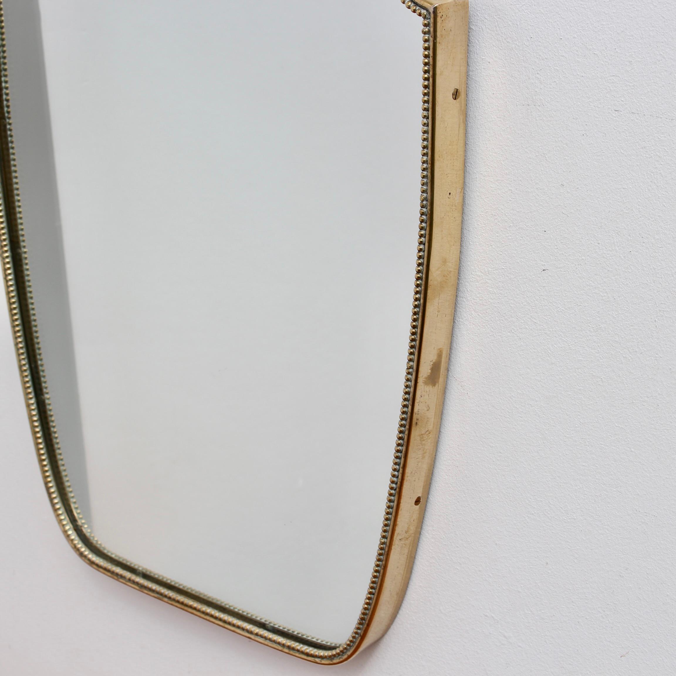 Vintage Italian Wall Mirror with Brass Frame and Beading, 'circa 1950s' 4