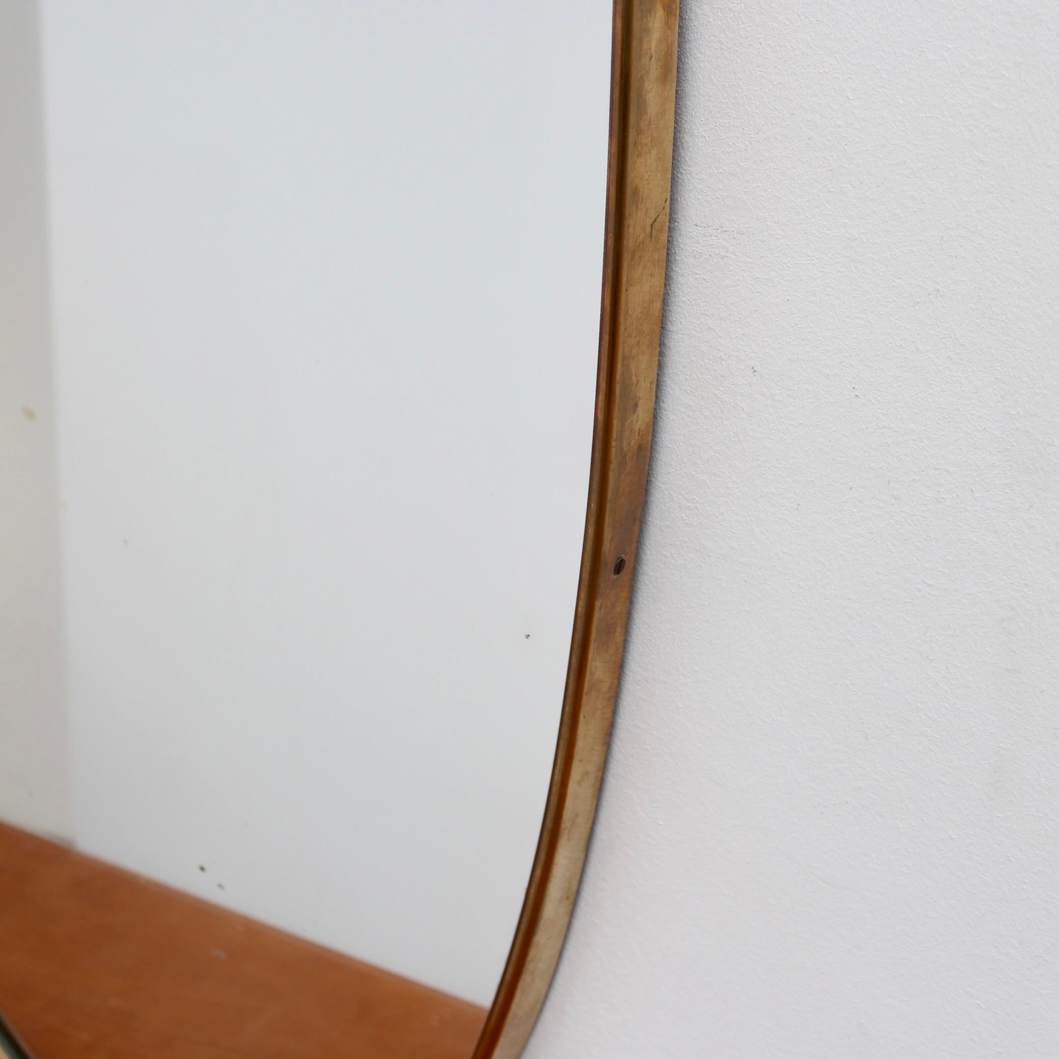 Vintage Italian Wall Mirror with Brass Frame and Decoration (circa 1950s) 11