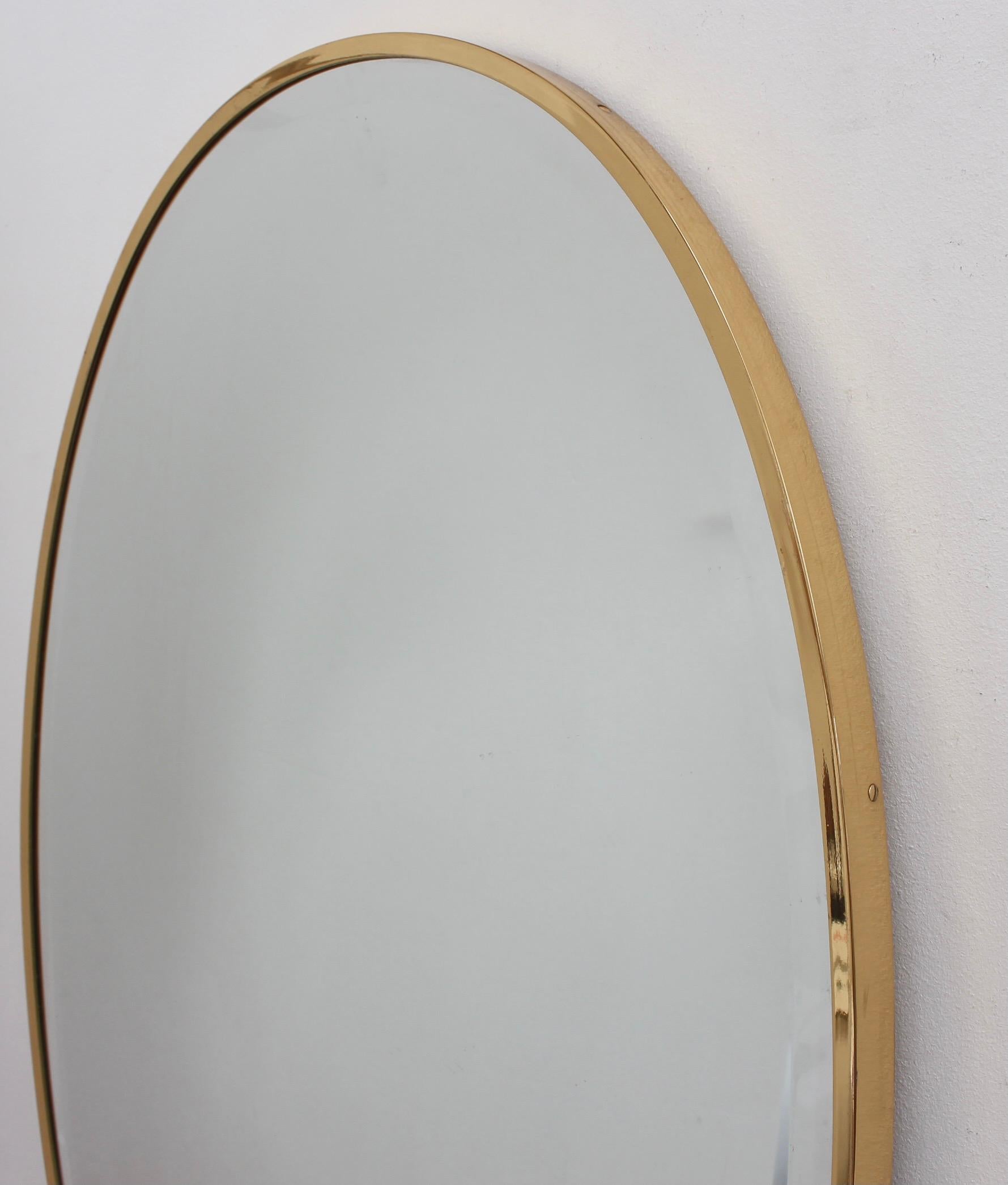 Vintage Italian Wall Mirror with Brass Frame, circa 1950s 5