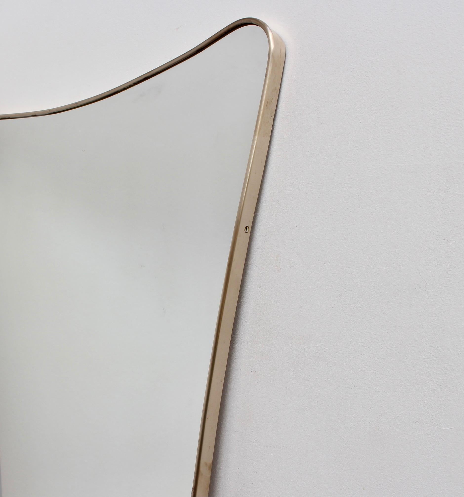 Vintage Italian Wall Mirror with Brass Frame 'circa 1950s' 5