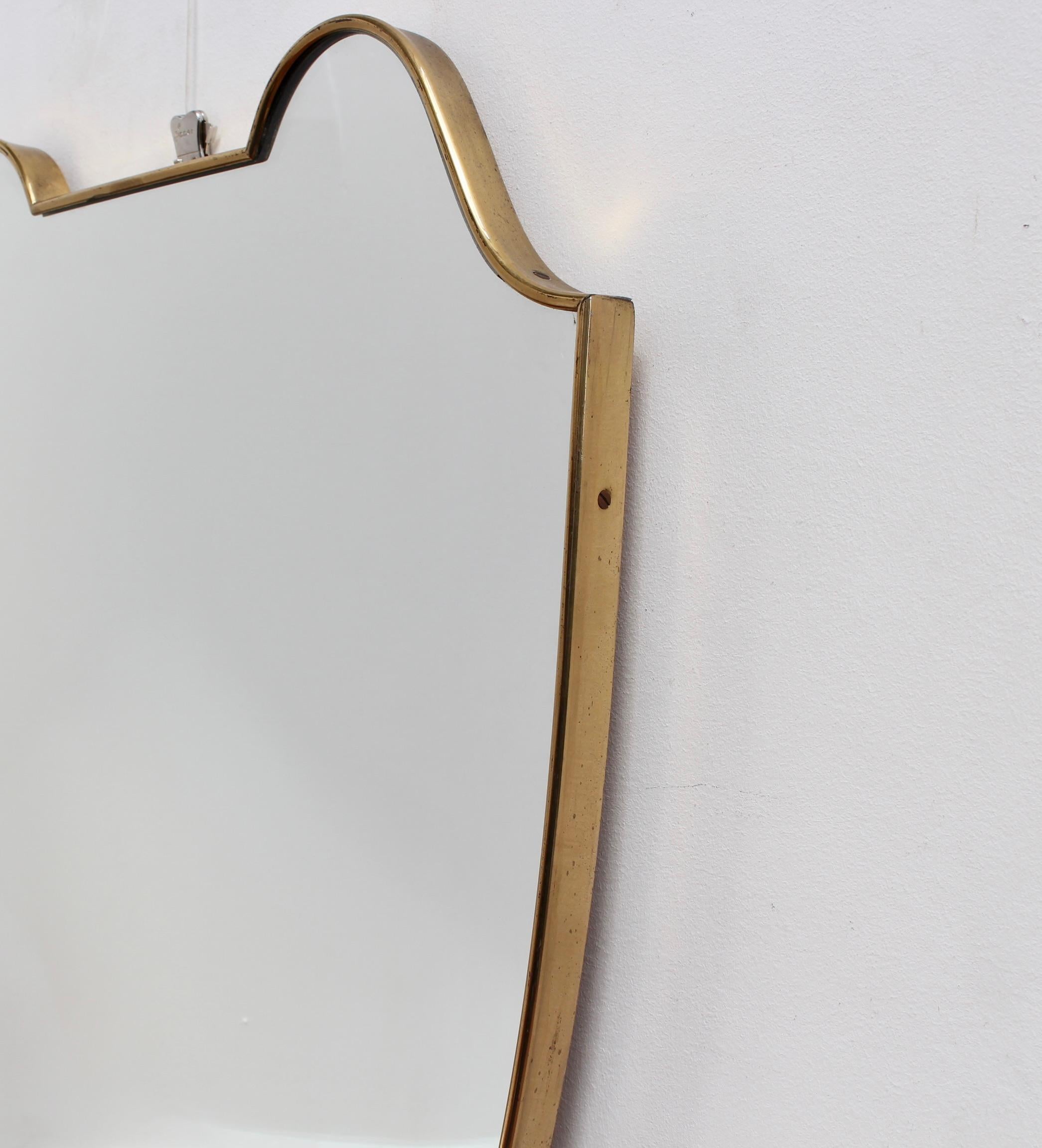 Vintage Italian Wall Mirror with Brass Frame, 'circa 1950s' 7