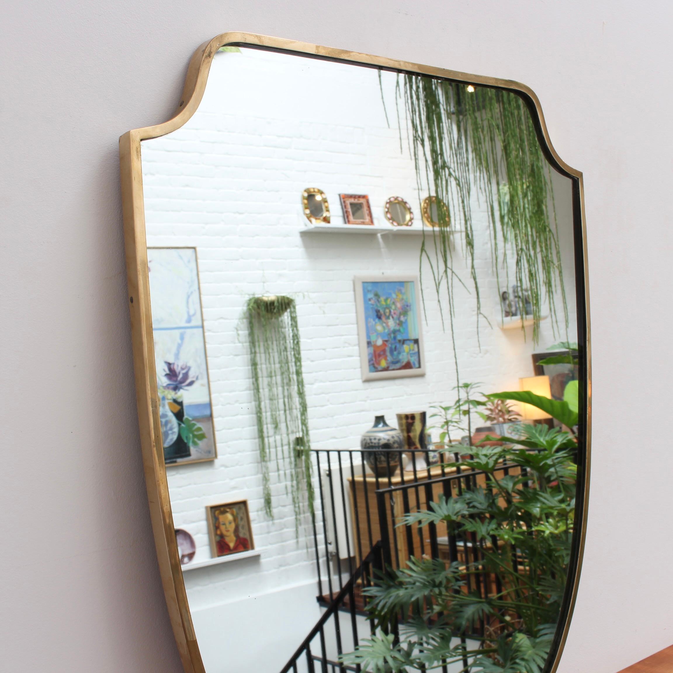 Vintage Italian Wall Mirror with Brass Frame 'circa 1950s' In Good Condition In London, GB