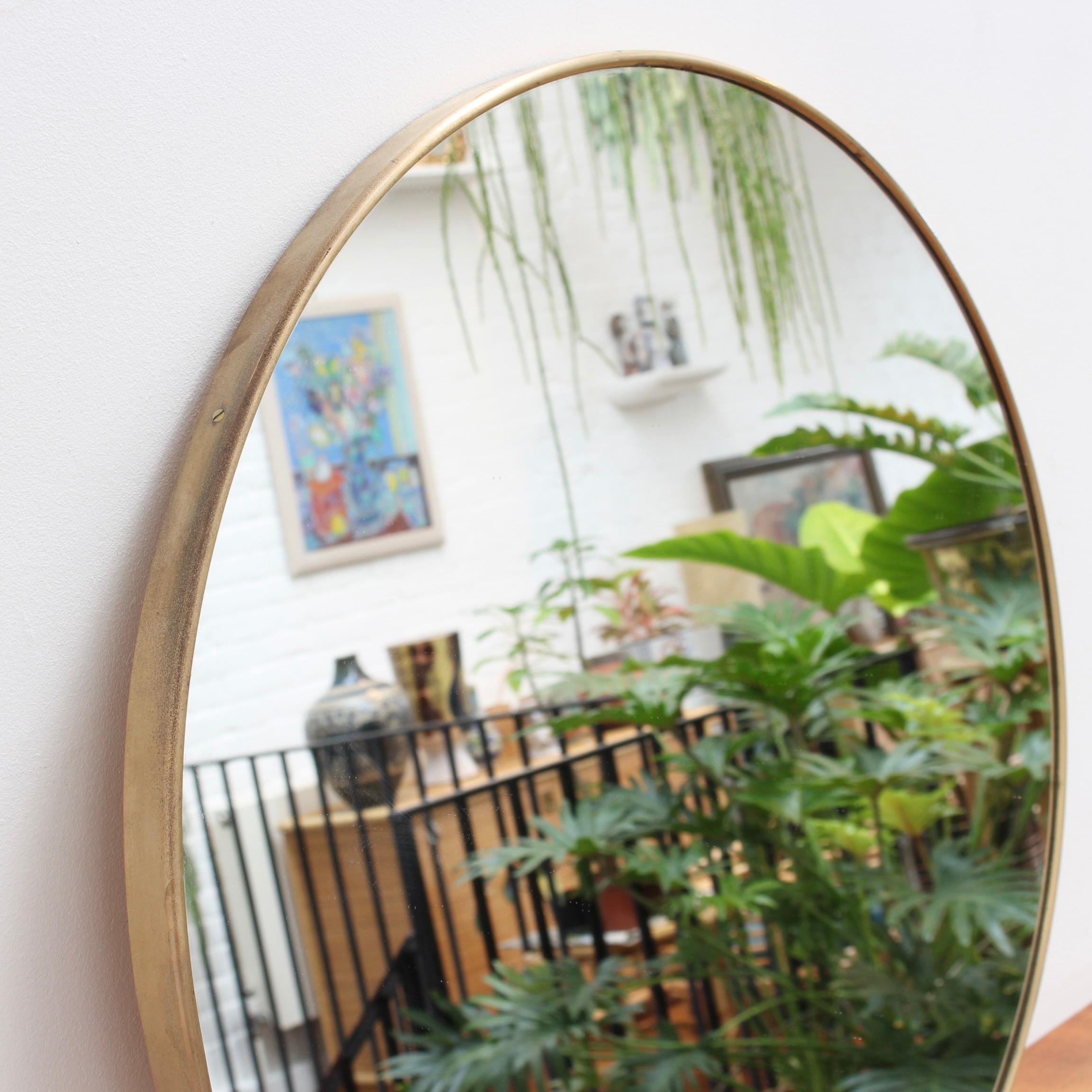Mid-20th Century Vintage Italian Wall Mirror with Brass Frame 'circa 1950s'