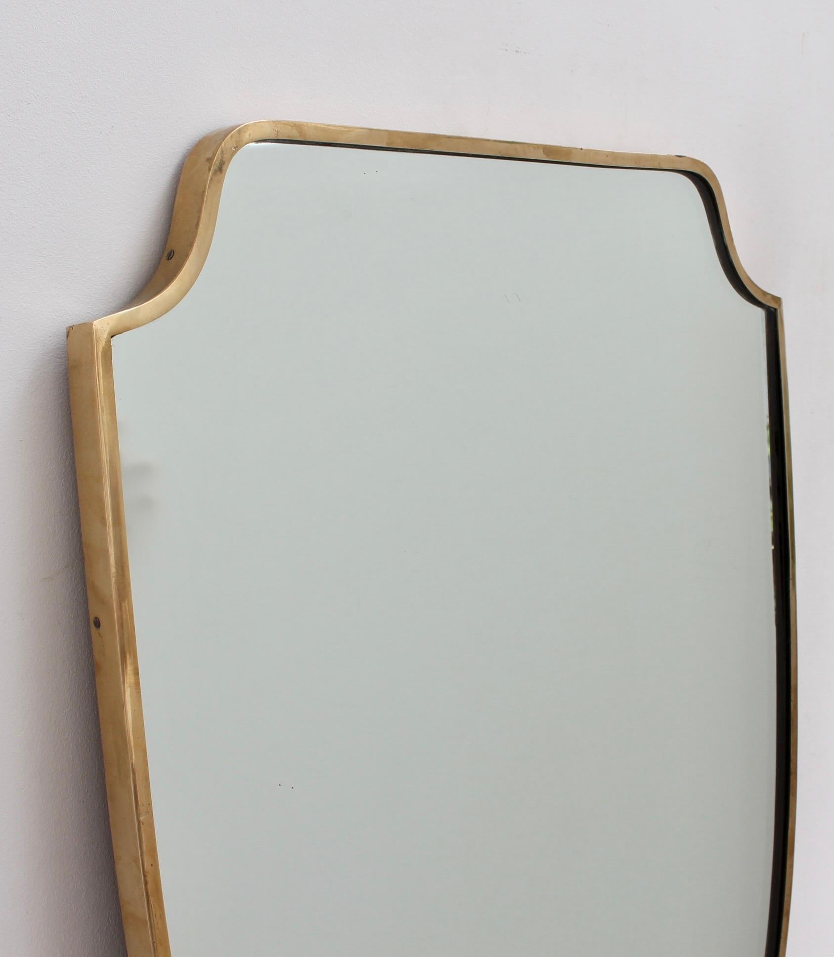 Vintage Italian Wall Mirror with Brass Frame 'circa 1950s' 1