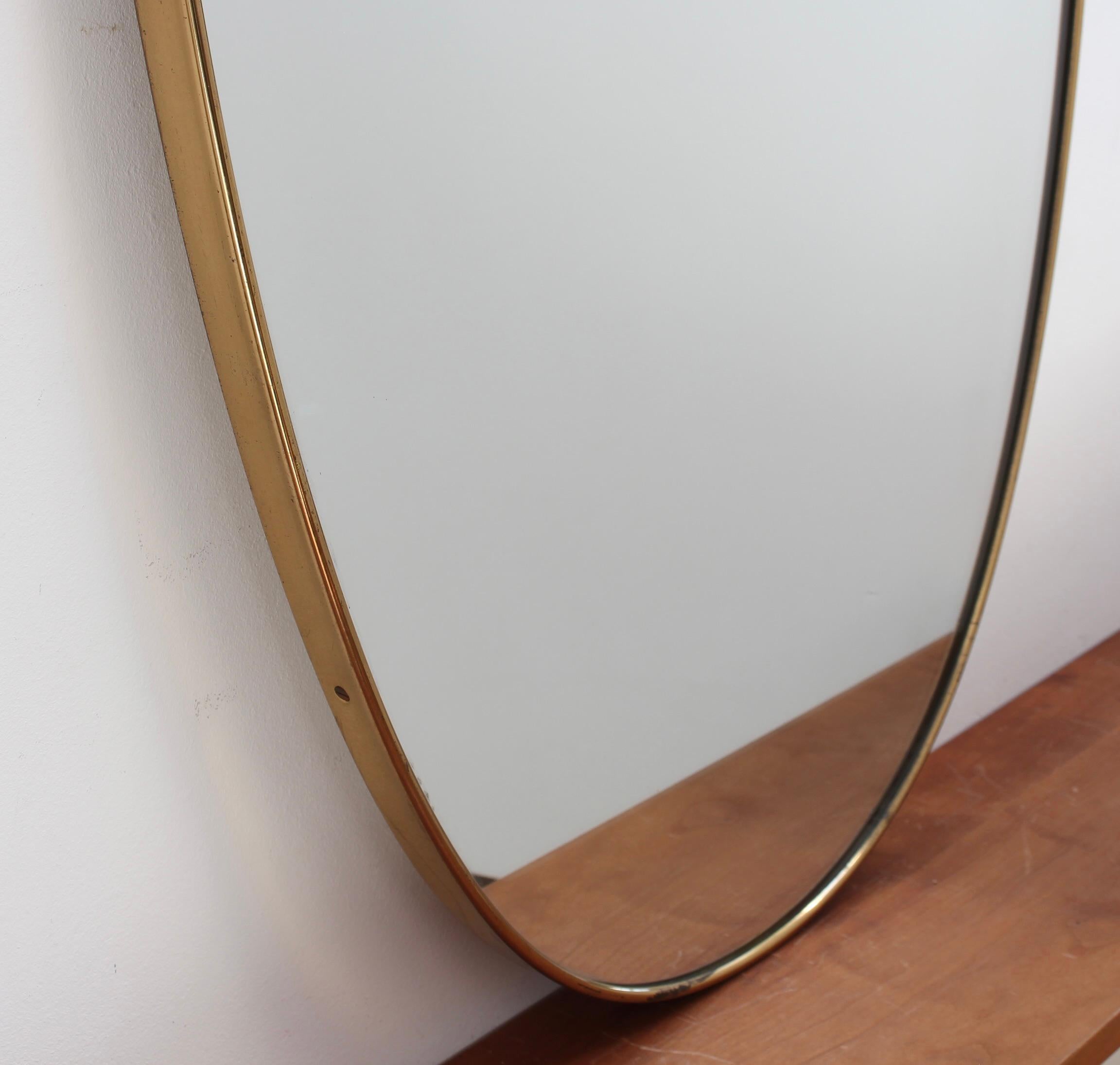 Vintage Italian Wall Mirror with Brass Frame, 'circa 1950s' 2