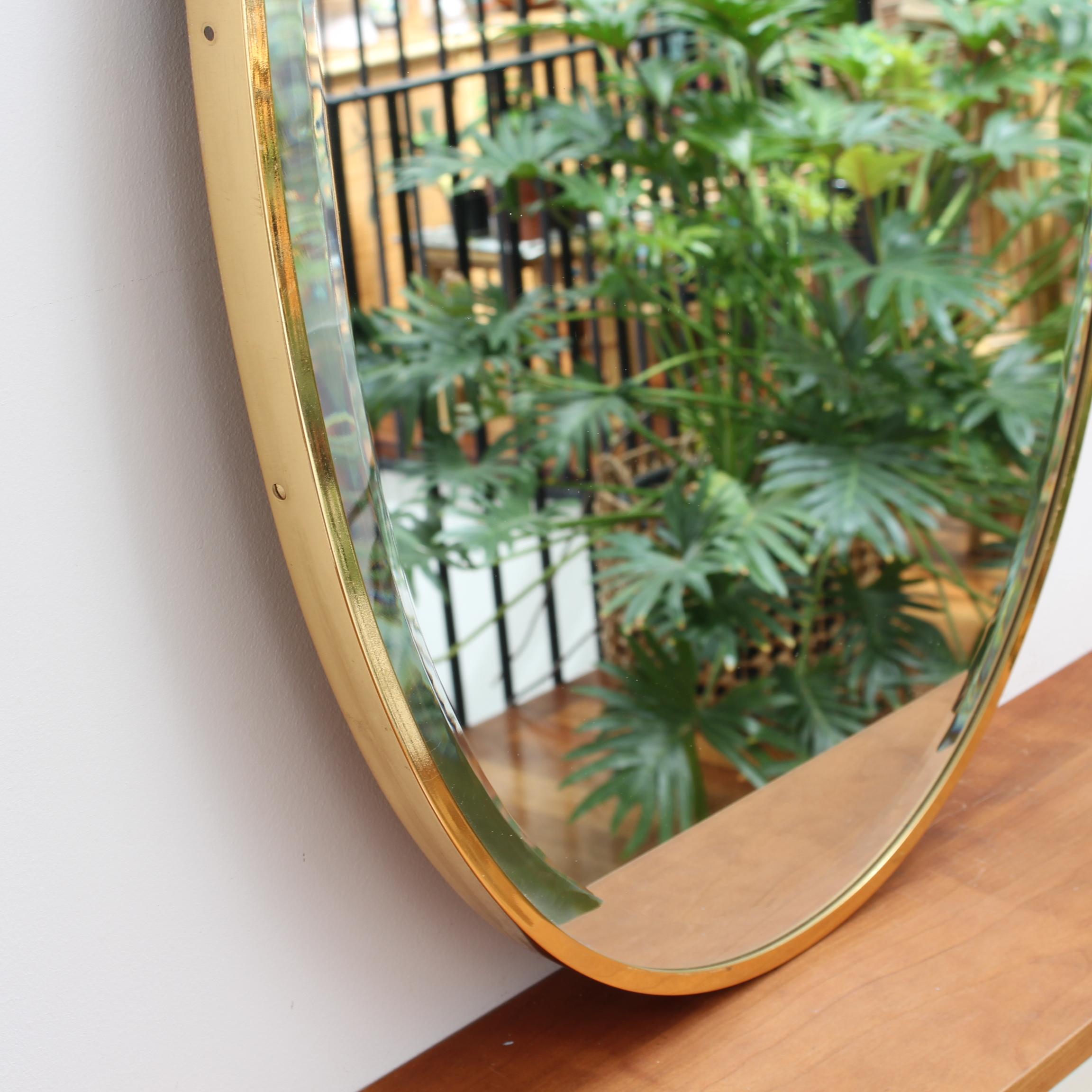 Vintage Italian Wall Mirror with Brass Frame, circa 1950s 4