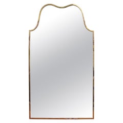 Vintage Italian Wall Mirror with Brass Frame, circa 1950s