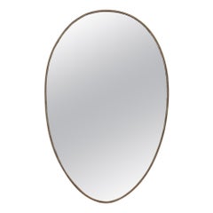 Vintage Italian Wall Mirror with Brass Frame 
circa 1950s
