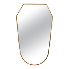 Vintage Italian Wall Mirror with Brass Frame, 
circa 1950s
