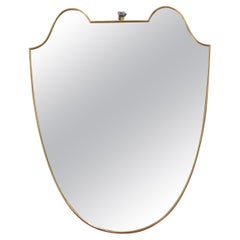 Vintage Italian Wall Mirror with Brass Frame, 
circa 1950s

