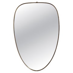 Vintage Italian Wall Mirror with Brass Frame (circa 1950s)