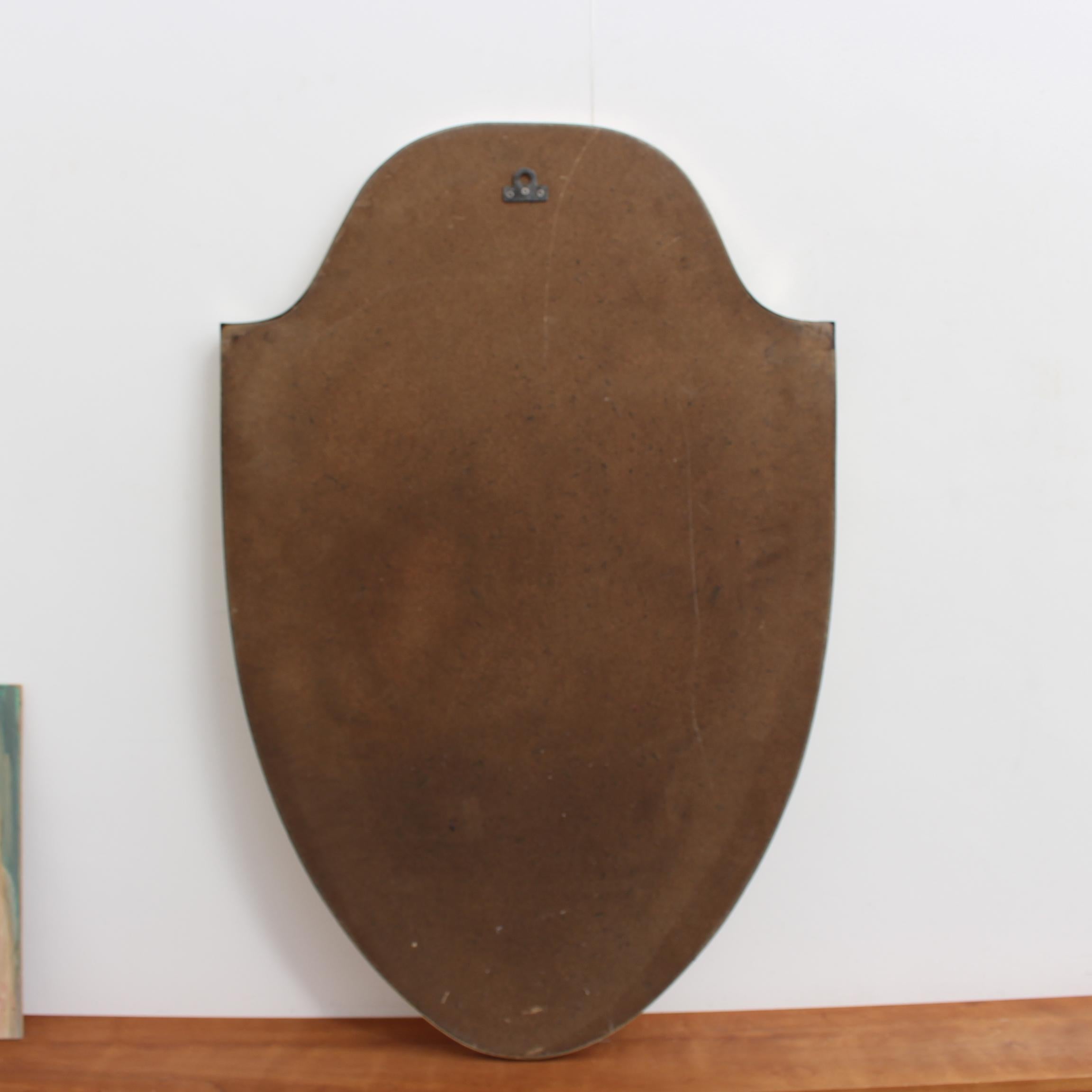 Vintage Italian Wall Mirror with Brass Frame 'circa 1950s', Large 8