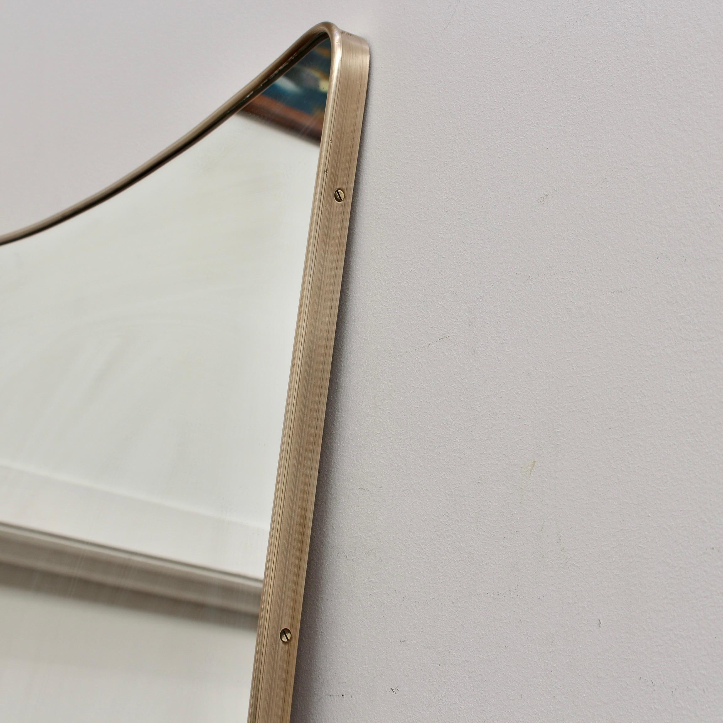 Vintage Italian Wall Mirror with Brass Frame 'circa 1950s', Large For Sale 9