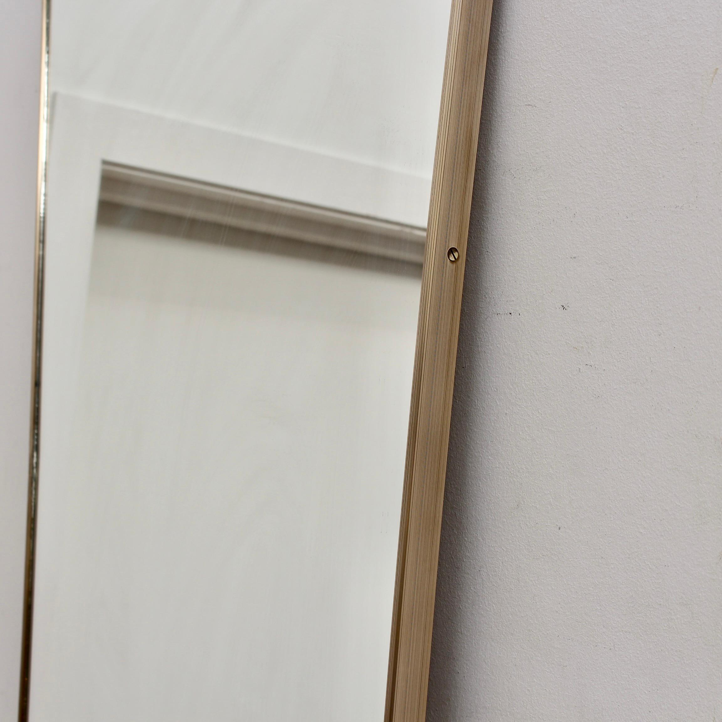 Vintage Italian Wall Mirror with Brass Frame 'circa 1950s', Large For Sale 10