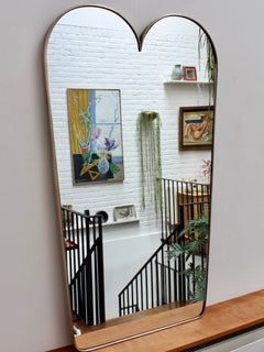 Vintage Italian Wall Mirror with Brass Frame 'circa 1950s', Large