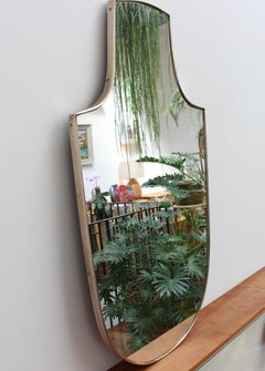 Vintage Italian Wall Mirror with Brass Frame, 'circa 1950s', Large