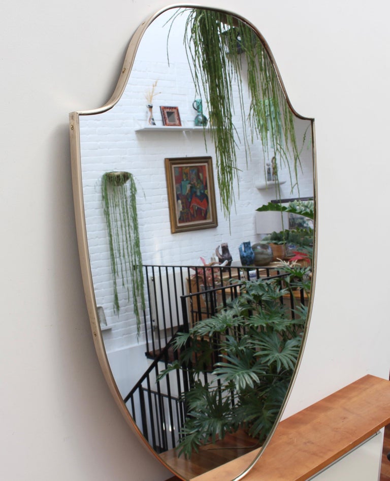 Vintage Italian Wall Mirror with Brass Frame (circa 1950s) - Large For ...