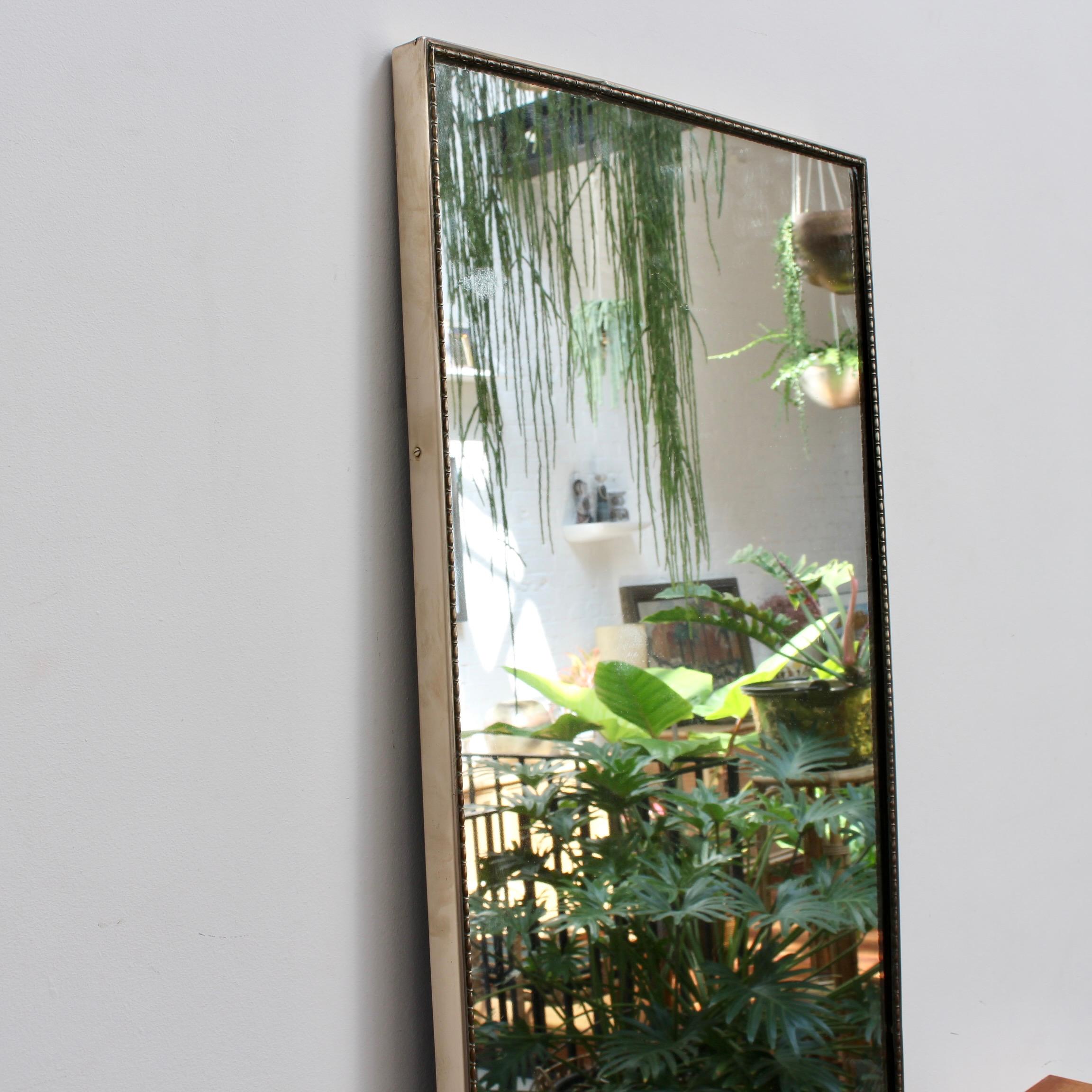 Vintage Italian Wall Mirror with Brass Frame 'circa 1950s' Large In Good Condition In London, GB