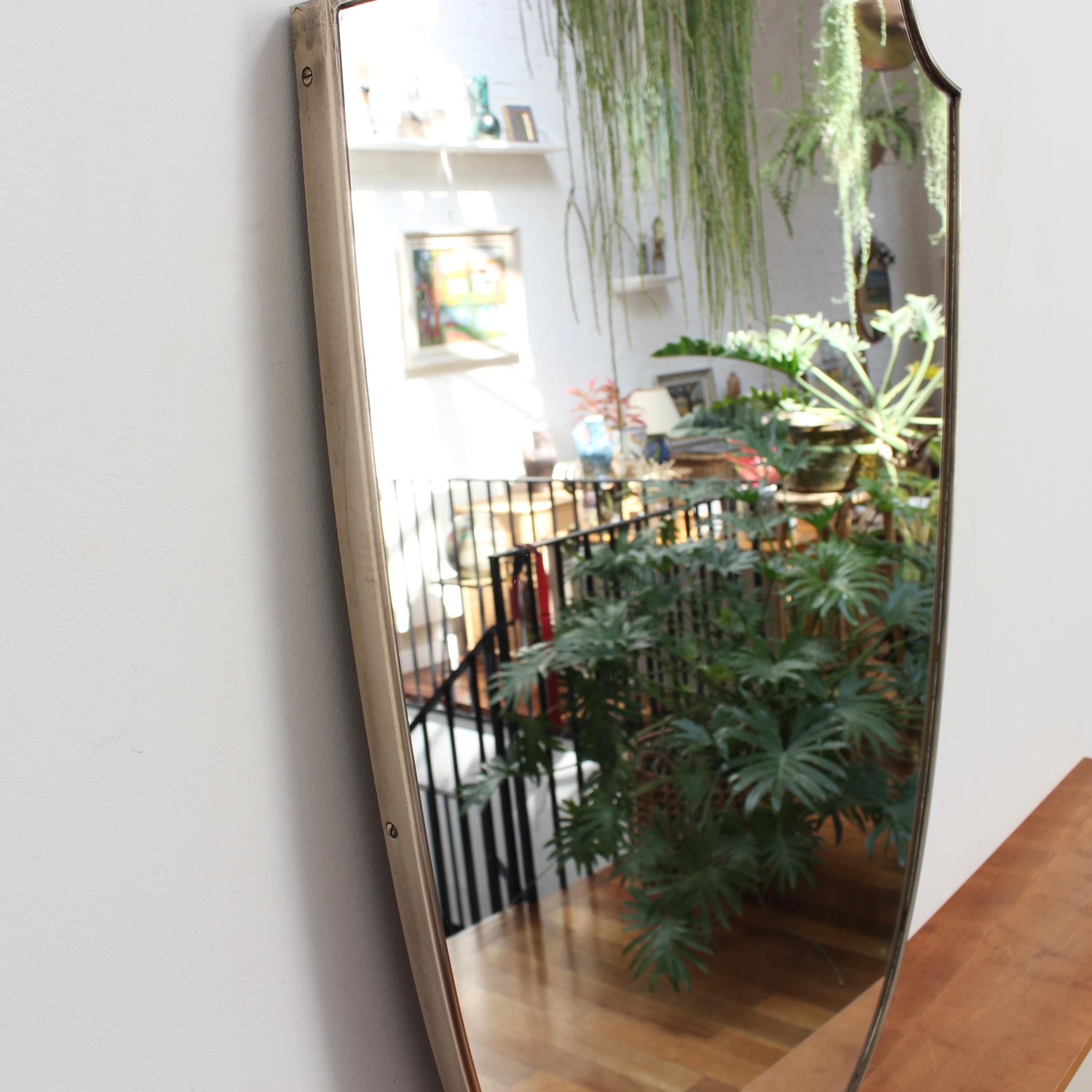 Vintage Italian Wall Mirror with Brass Frame, 'circa 1950s', Large 1