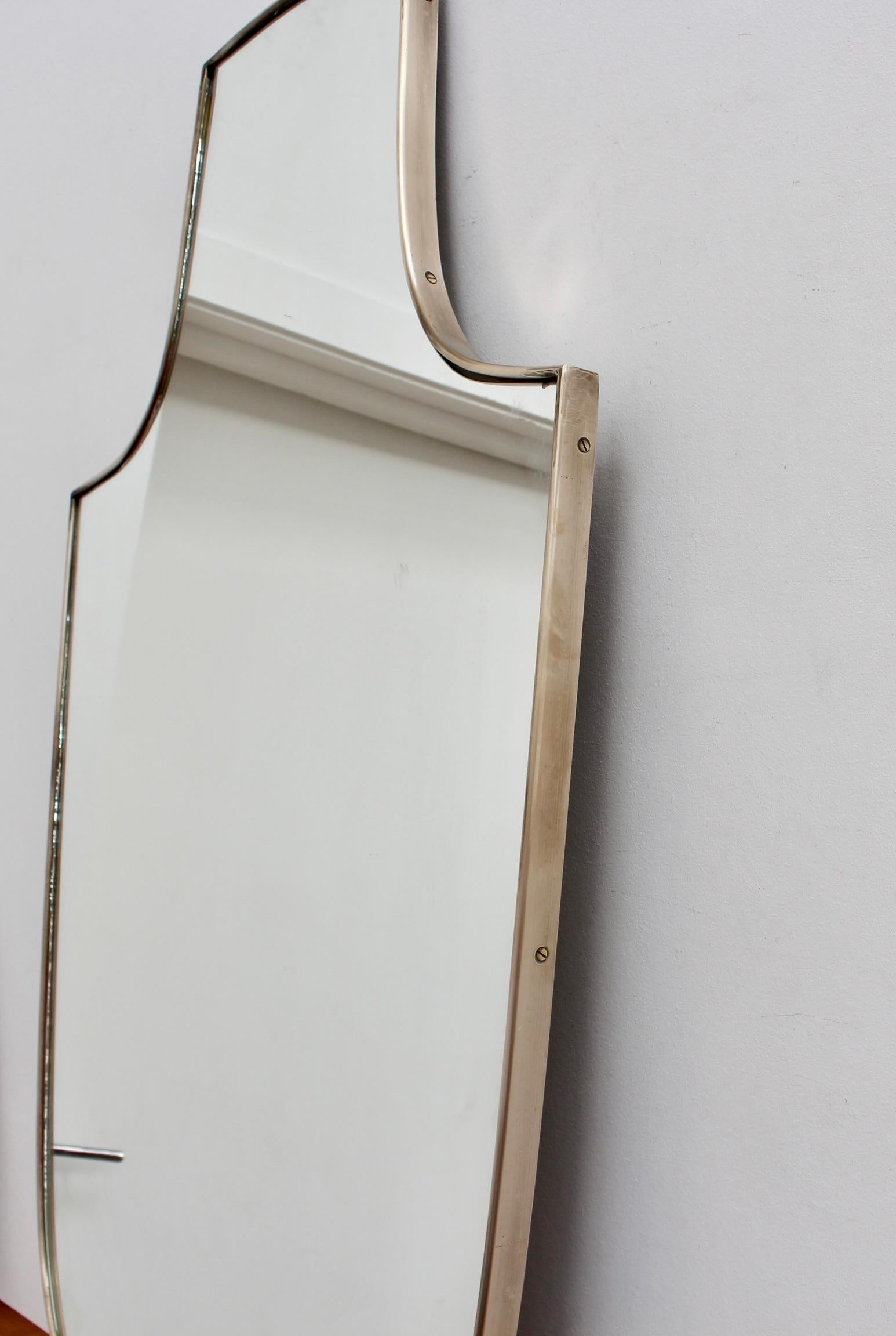 Vintage Italian Wall Mirror with Brass Frame, 'circa 1950s', Large For Sale 3