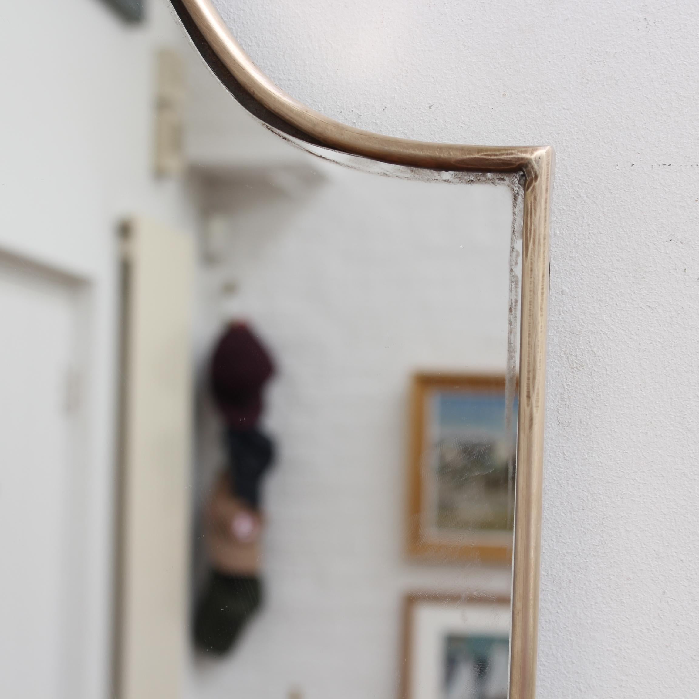 Vintage Italian Wall Mirror with Brass Frame 'circa 1950s', Large 3