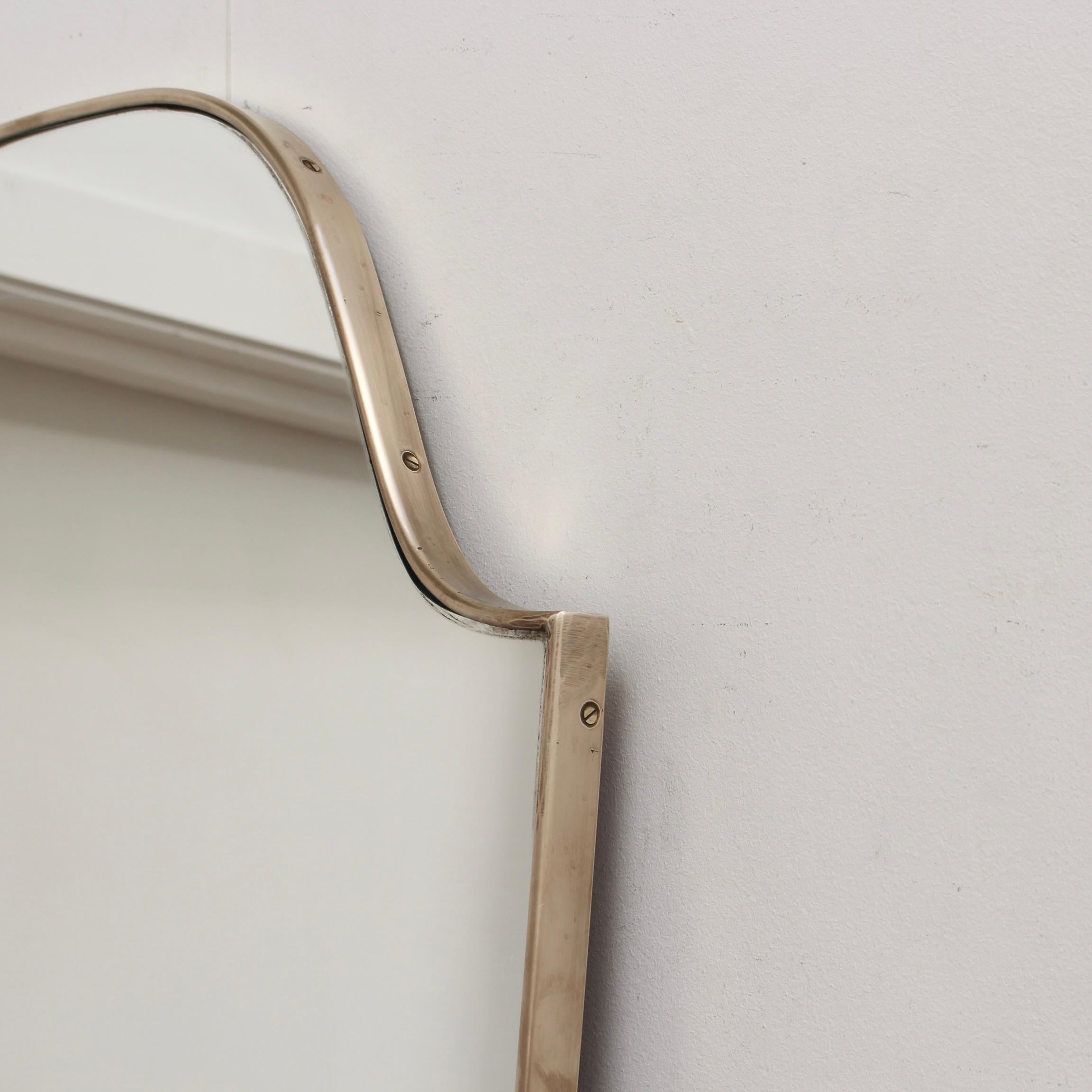 Vintage Italian Wall Mirror with Brass Frame 'circa 1950s', Large 4