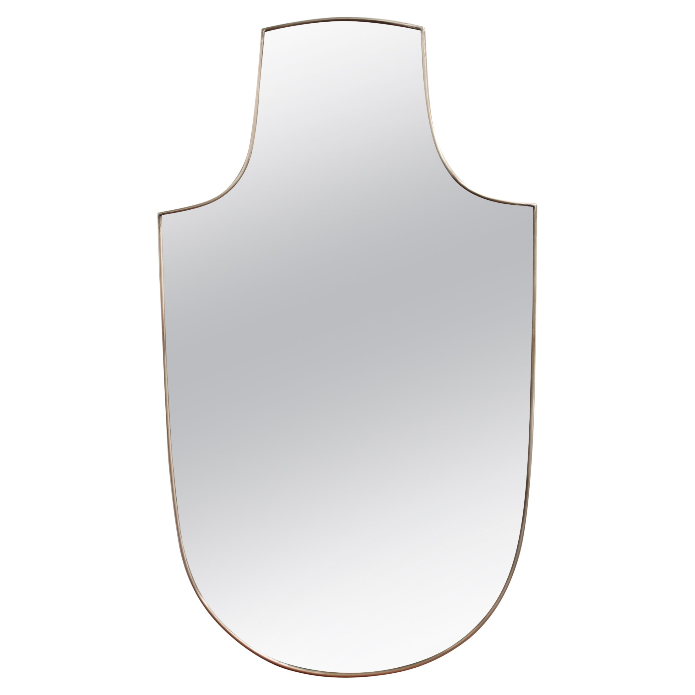 Vintage Italian Wall Mirror with Brass Frame, 'circa 1950s', Large