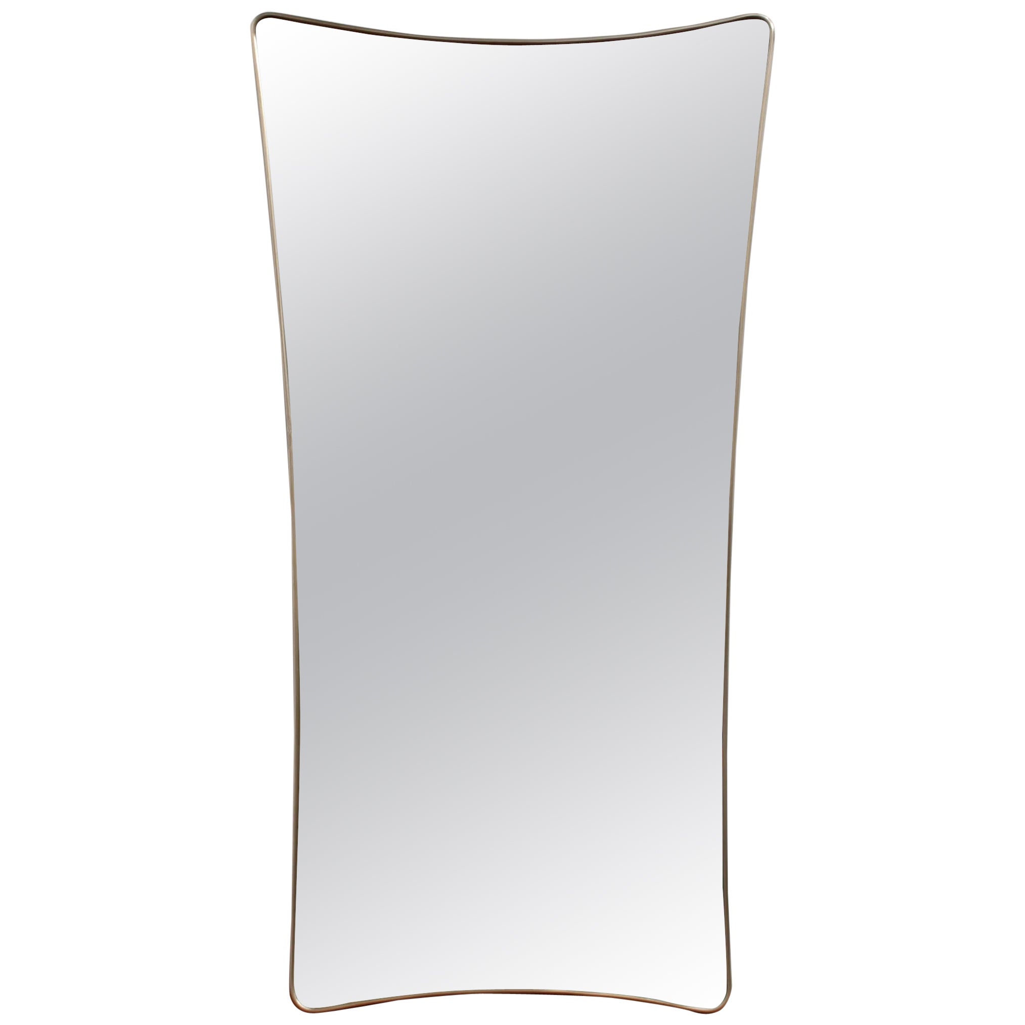 Specchio da parete italiano vintage con cornice in ottone 'circa anni '50', grande