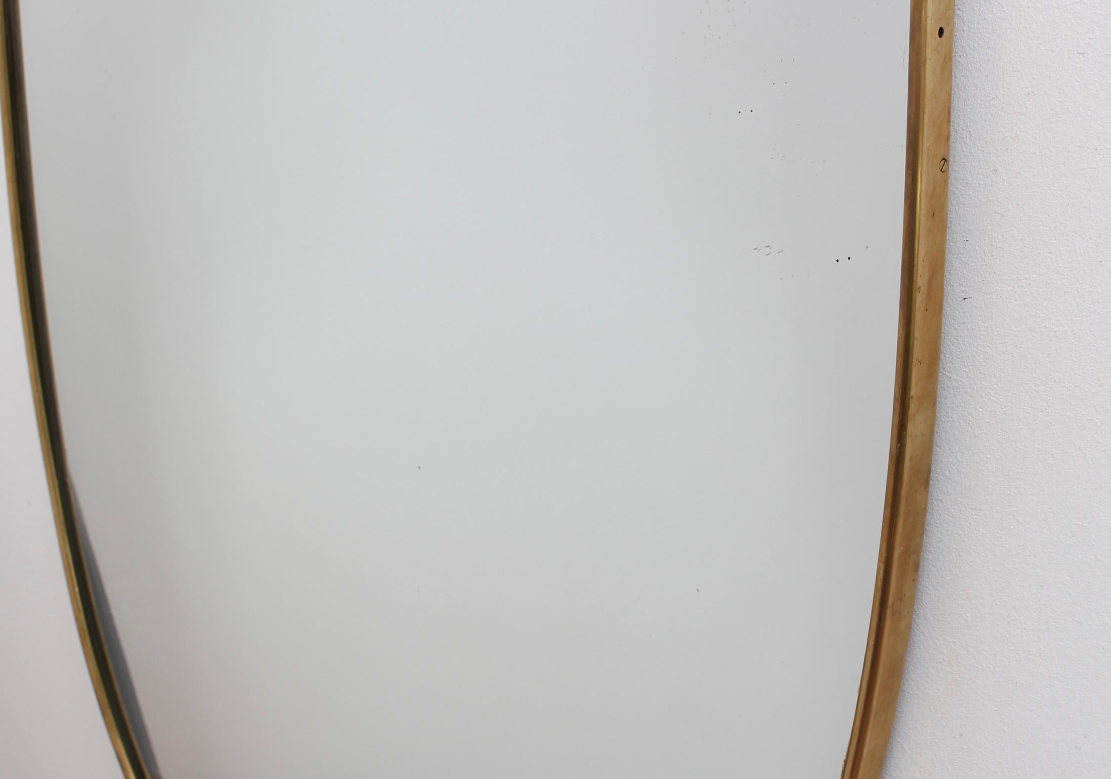 Miroir mural italien vintage avec cadre en laiton (vers les années 1960) en vente 5