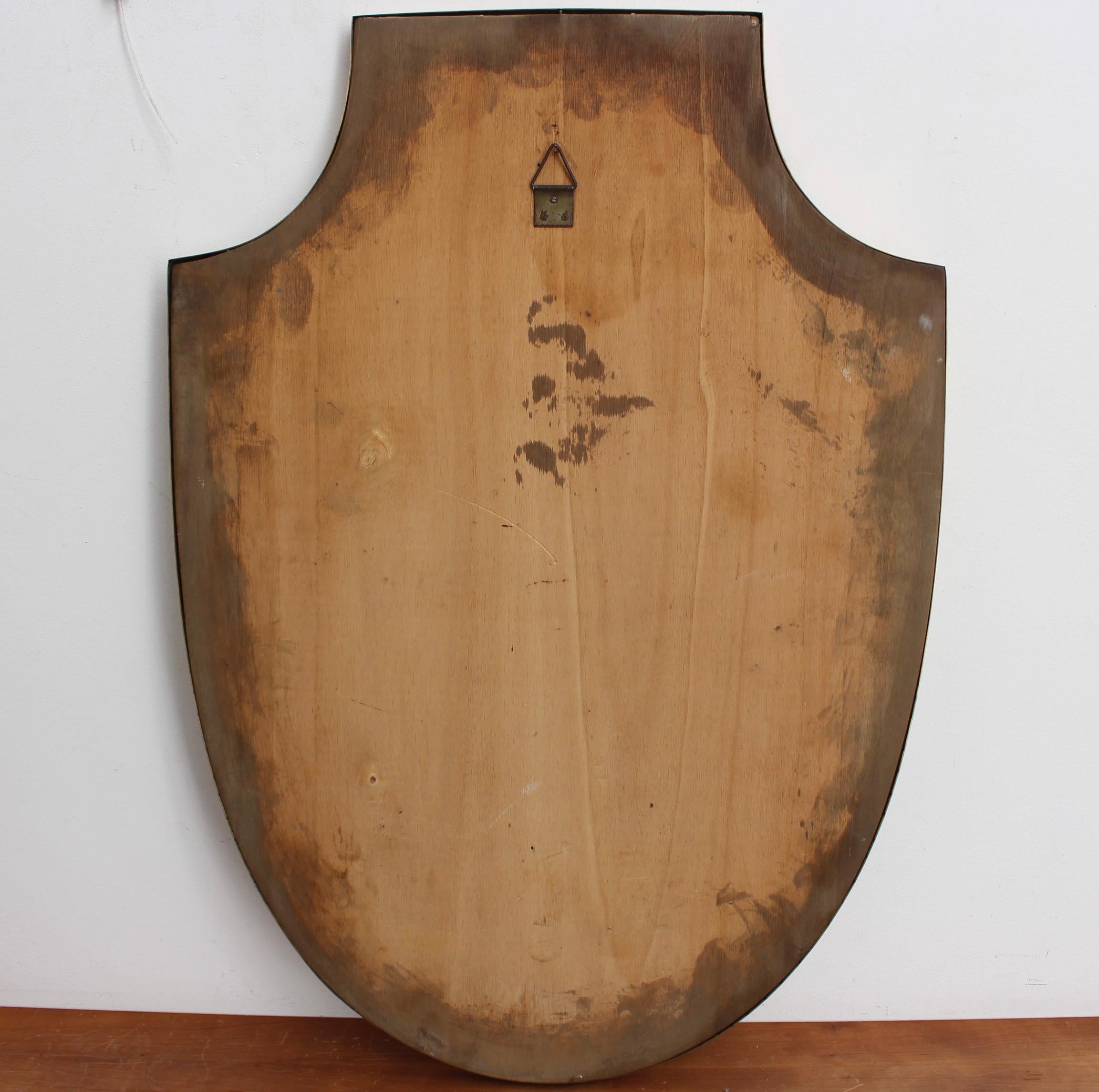 Miroir mural italien vintage avec cadre en laiton (vers les années 1960) en vente 9