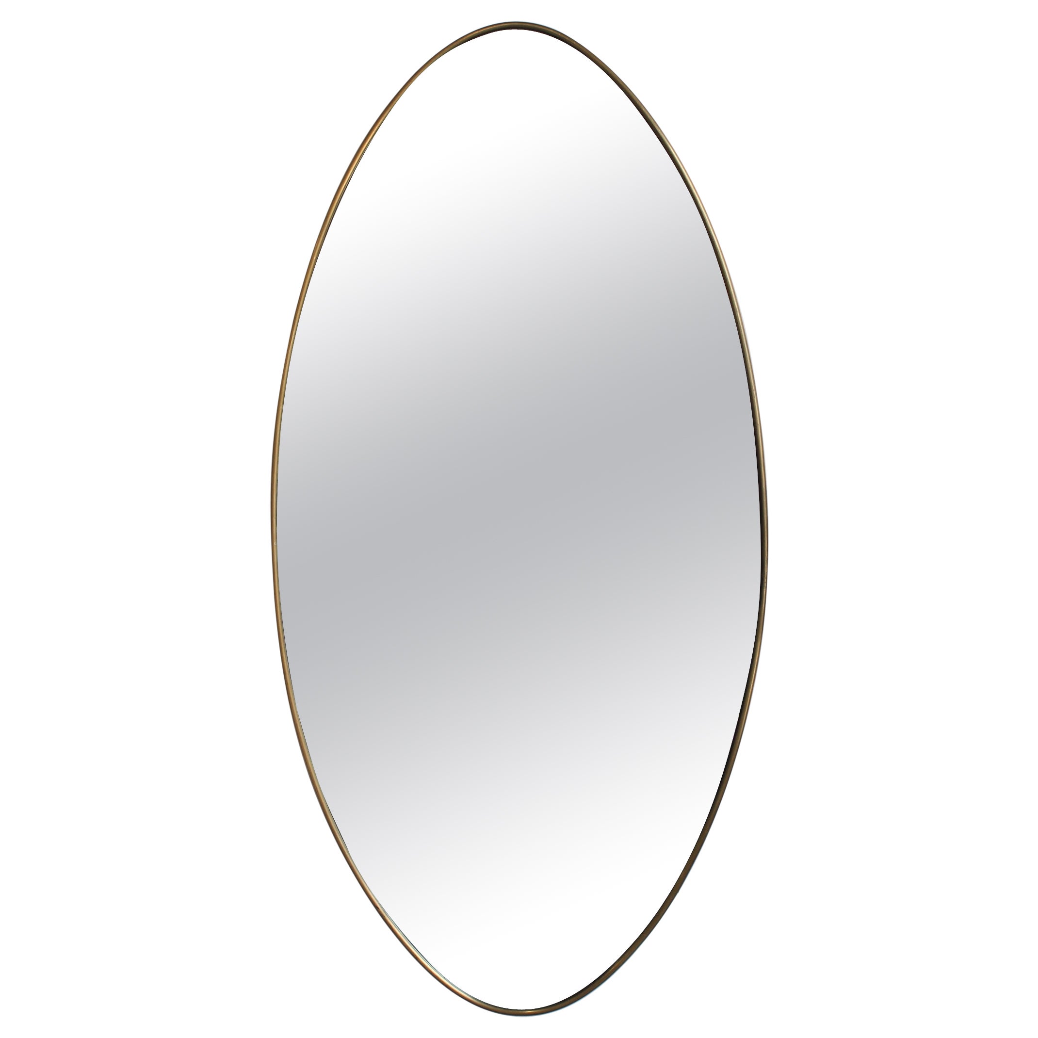 Vintage Italian Wall Mirror with Brass Frame (circa 1960s)