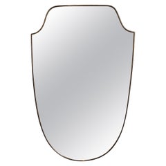 Vintage Italian Wall Mirror with Brass Frame (circa 1960s)