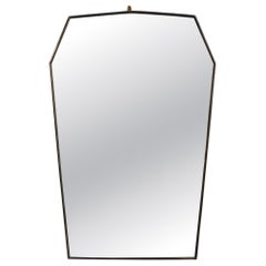 Vintage Italian Wall Mirror with Brass Frame (circa 1960s)