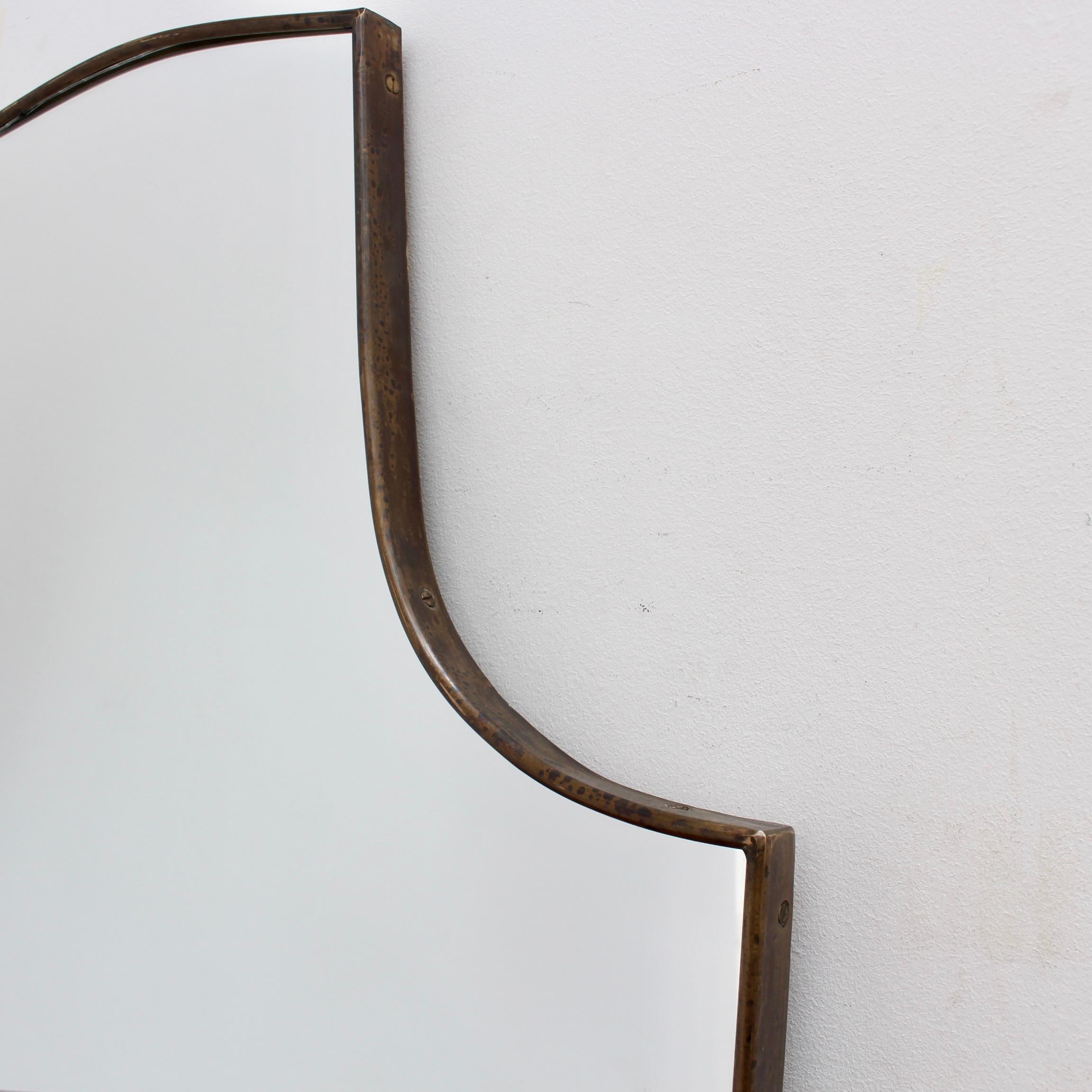 Vintage Italian Wall Mirror with Brass Frame (circa 1960s) - Large 6