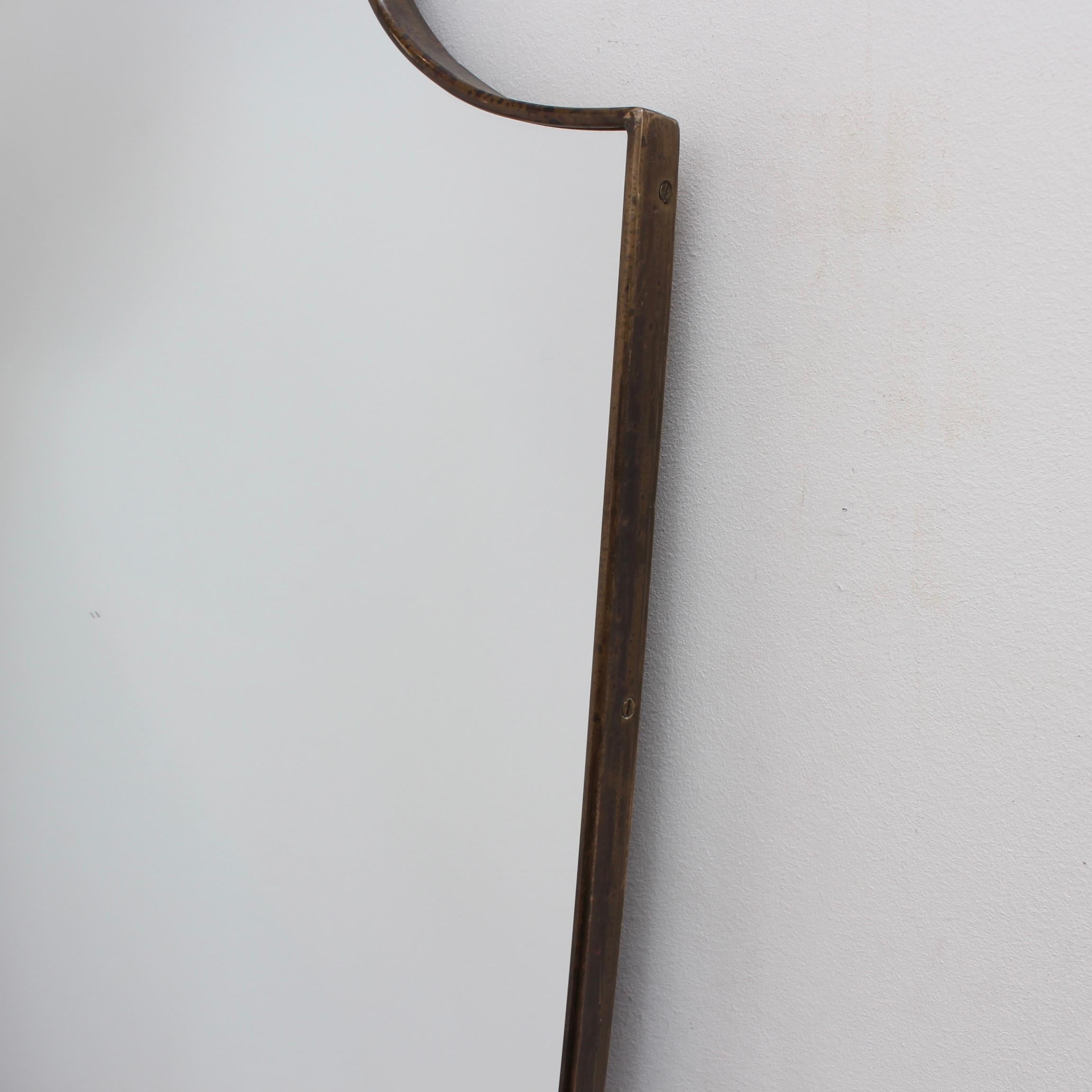 Vintage Italian Wall Mirror with Brass Frame (circa 1960s) - Large 8