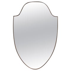 Vintage Italian Wall Mirror with Brass Frame (circa 1960s) - Large