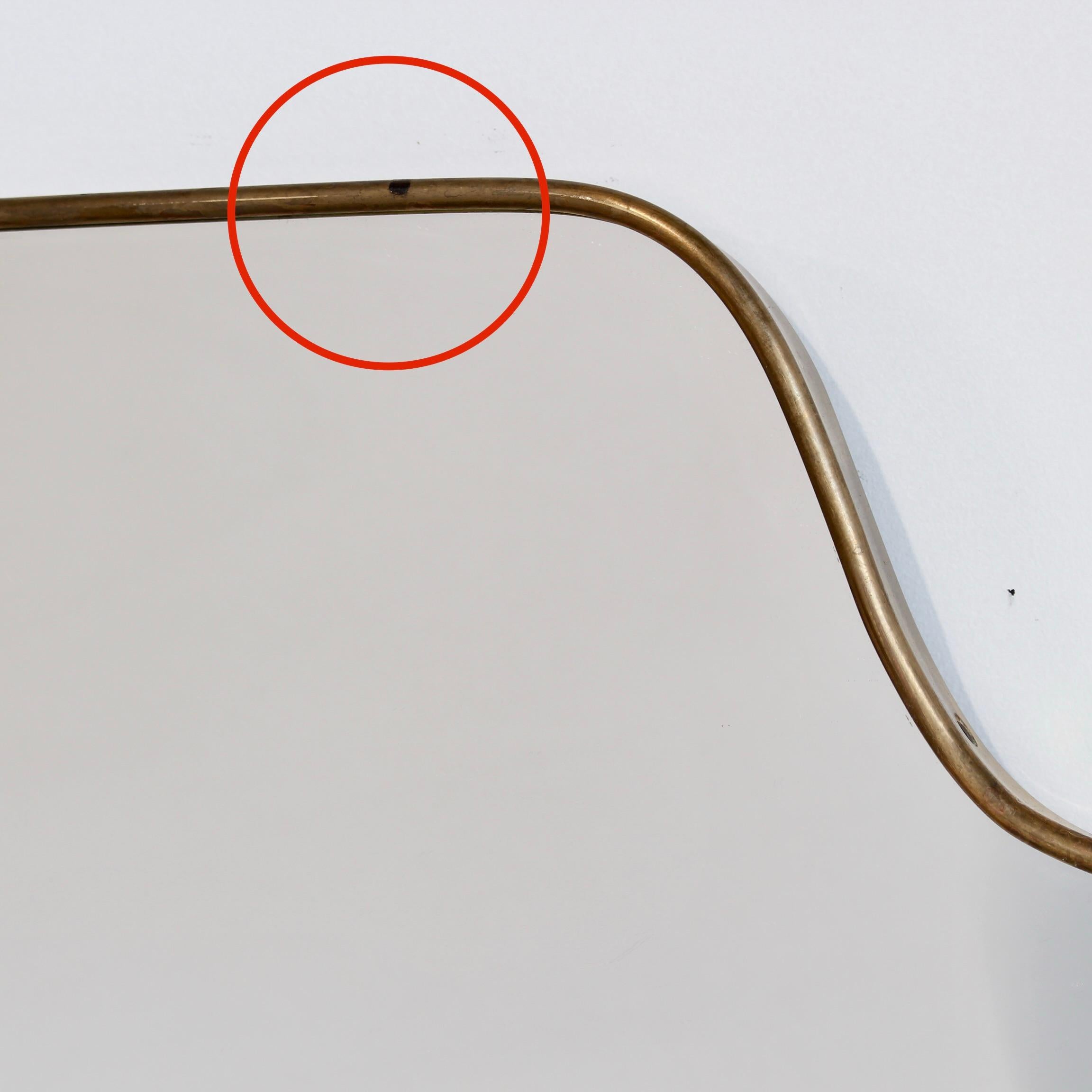 Vintage Italienischer Wandspiegel mit Messingrahmen im Angebot 6