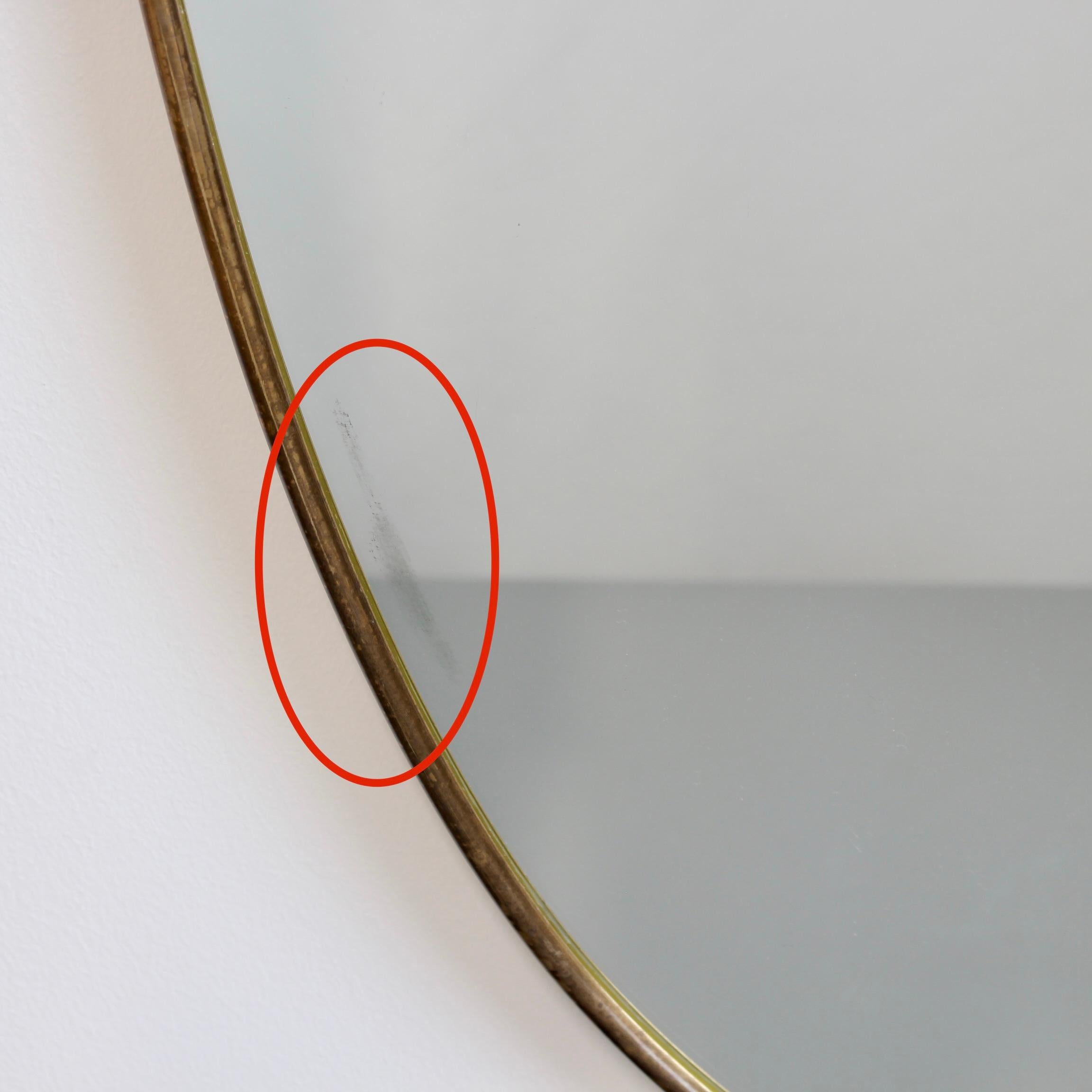 Vintage Italienischer Wandspiegel mit Messingrahmen im Angebot 7