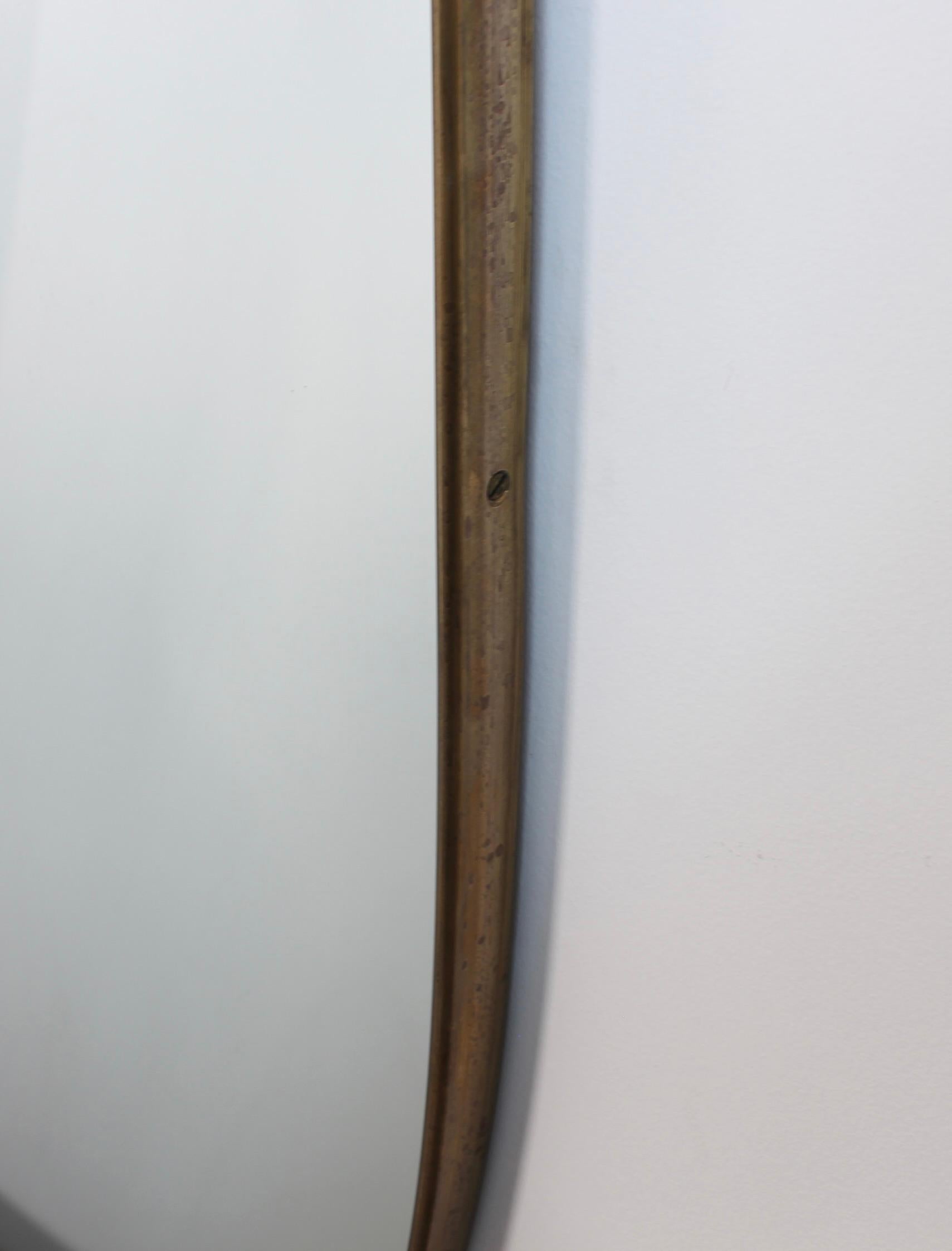 Vintage Italienischer Wandspiegel mit Messingrahmen im Angebot 11