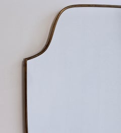 Vintage Italian Wall Mirror with Brass Frame