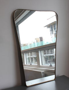 Mid-Century Modern Brass Wall Mirror, Italian Design, 1960s