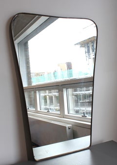Mid-Century Modern Brass Wall Mirror, Italian Design, 1960s
