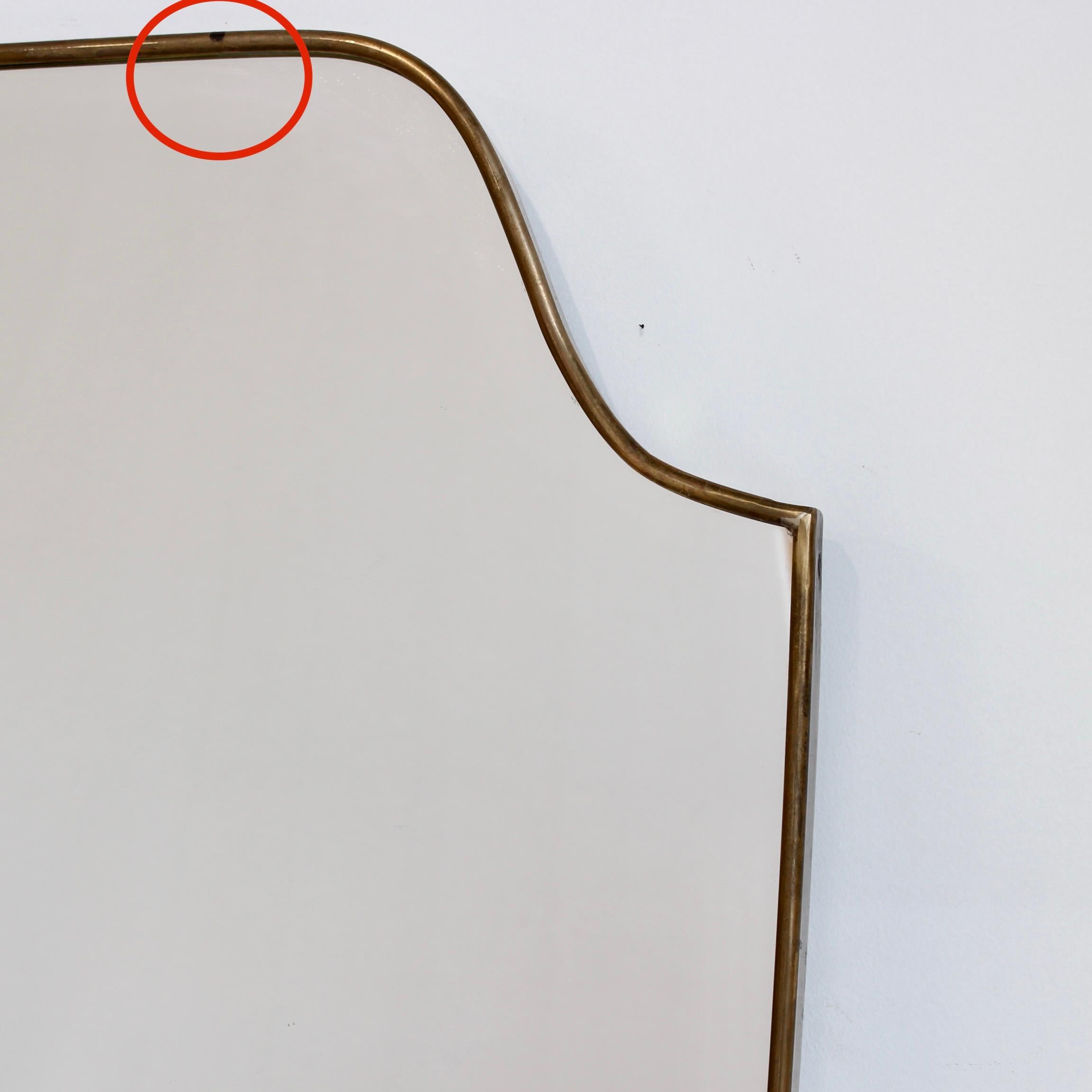 Vintage Italienischer Wandspiegel mit Messingrahmen im Angebot 1