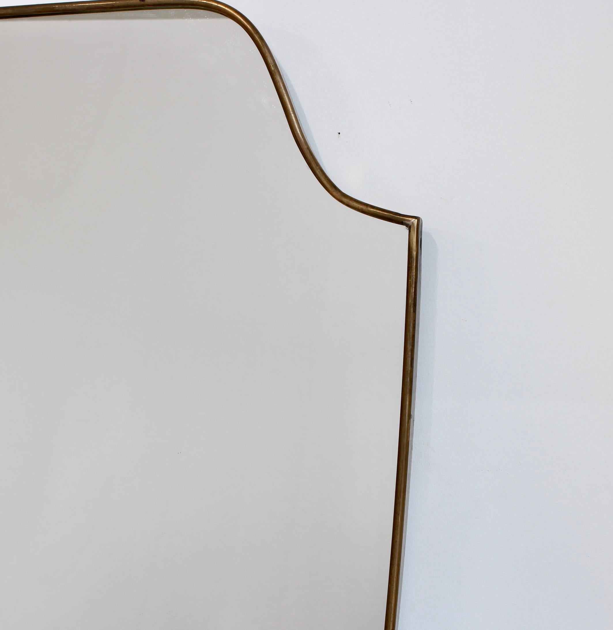 Vintage Italienischer Wandspiegel mit Messingrahmen im Angebot 2