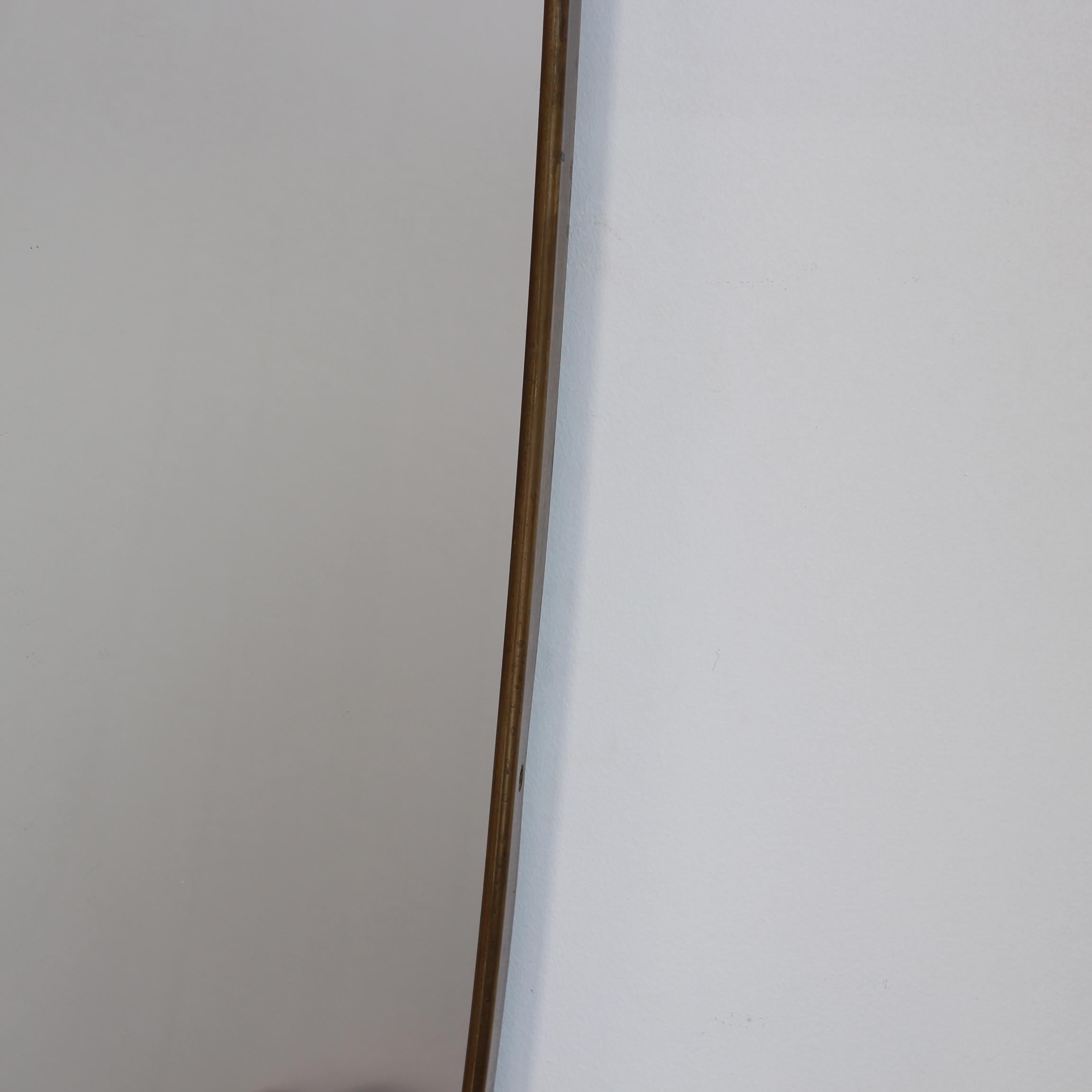 Vintage Italienischer Wandspiegel mit Messingrahmen im Angebot 4