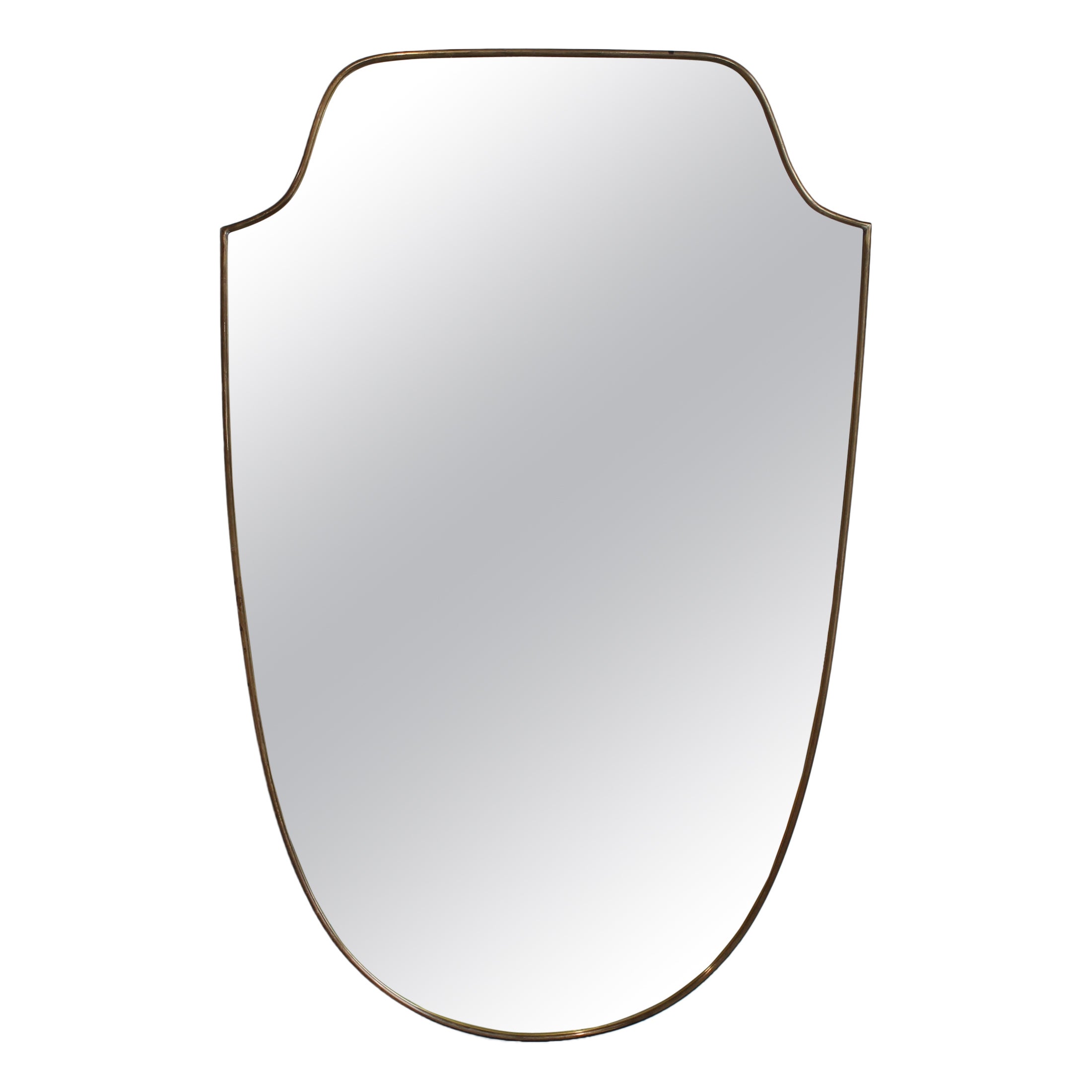 Vintage Italienischer Wandspiegel mit Messingrahmen