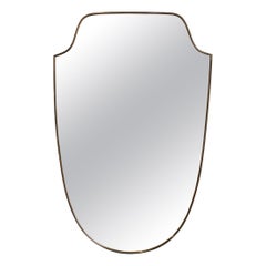 Vintage Italian Wall Mirror with Brass Frame